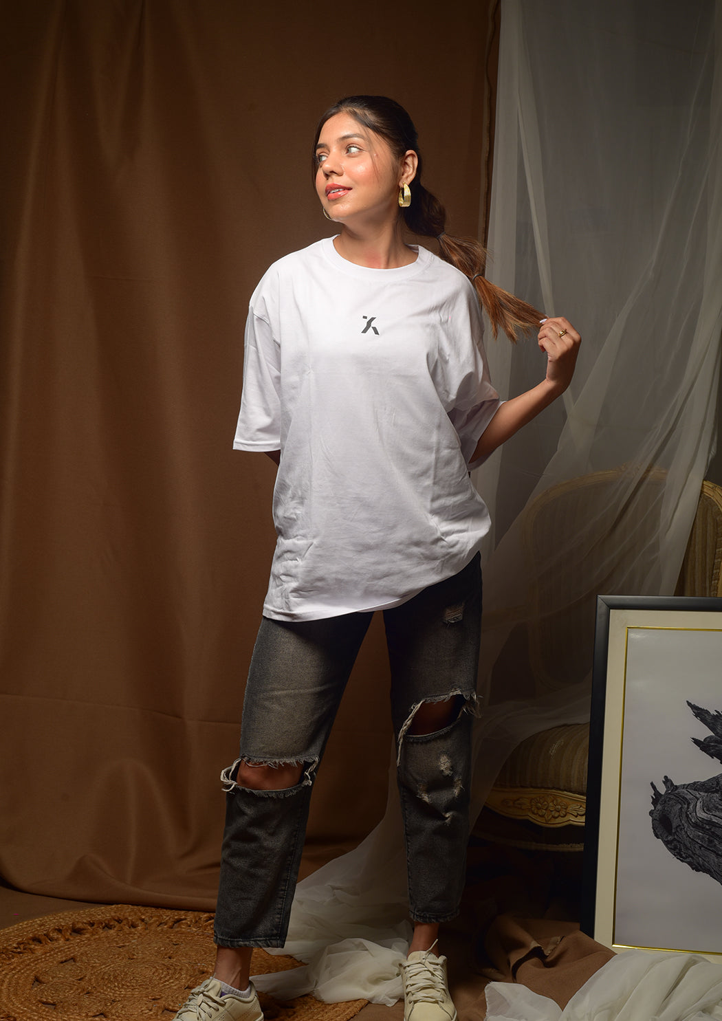 Talk To My Hand & Faith Drop Shoulder T-shirt Combo