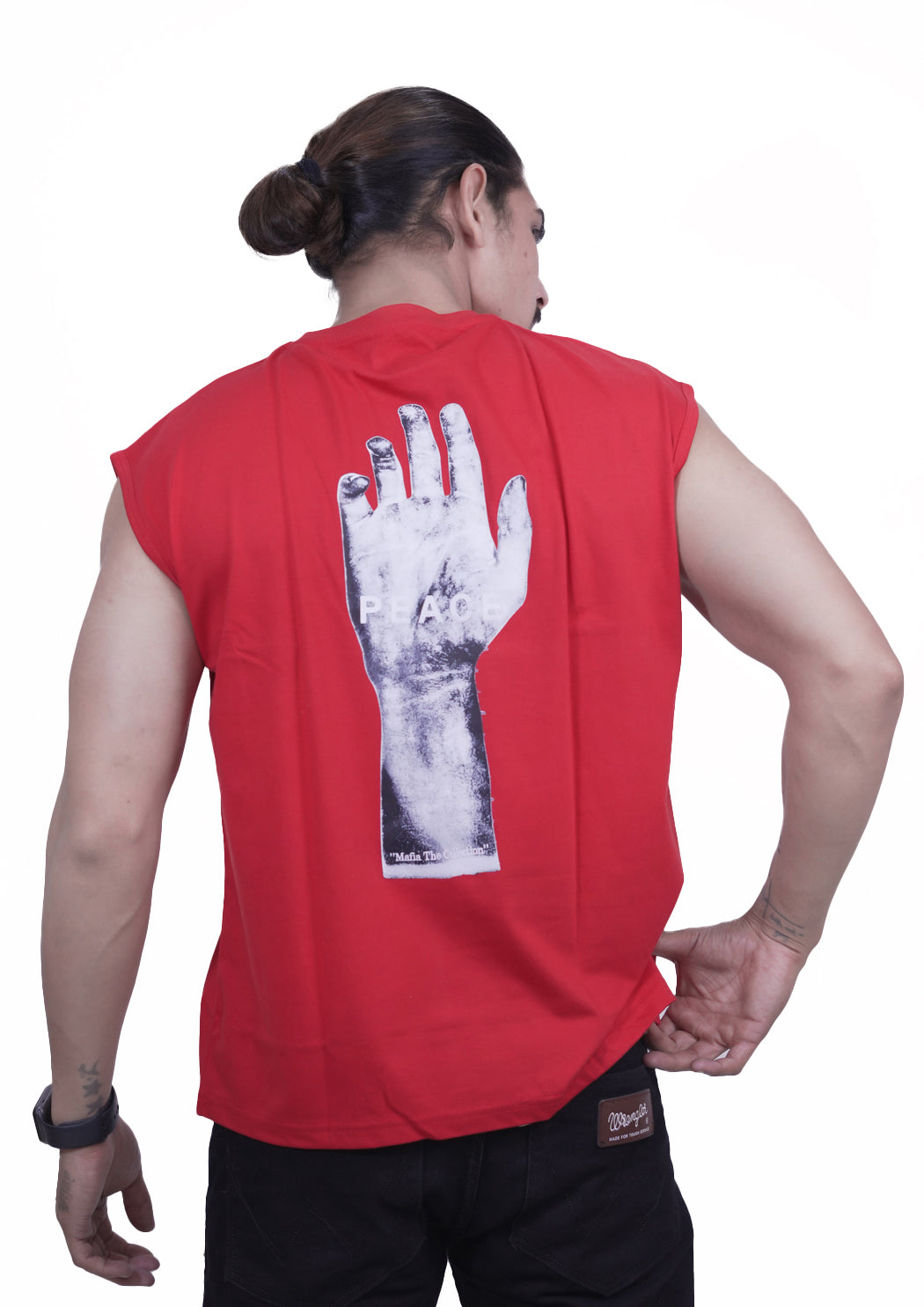 Men's Hand Printed Cap Sleeves T-shirt
