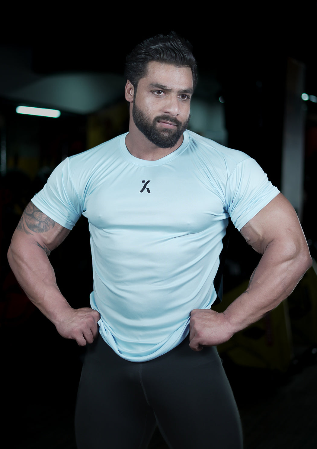 MEN DUAL TONE Sky Blue T-SHIRT