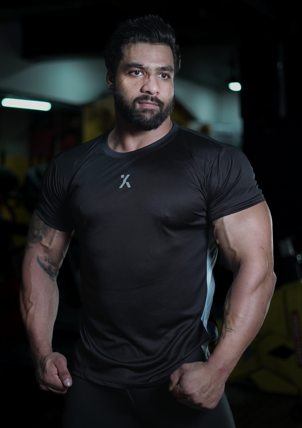 MEN DUAL TONE Black T-SHIRT