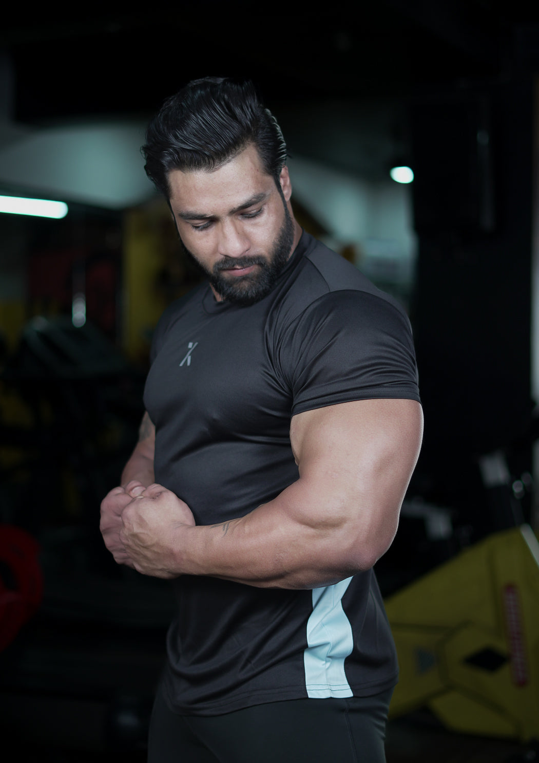 MEN DUAL TONE Black T-SHIRT