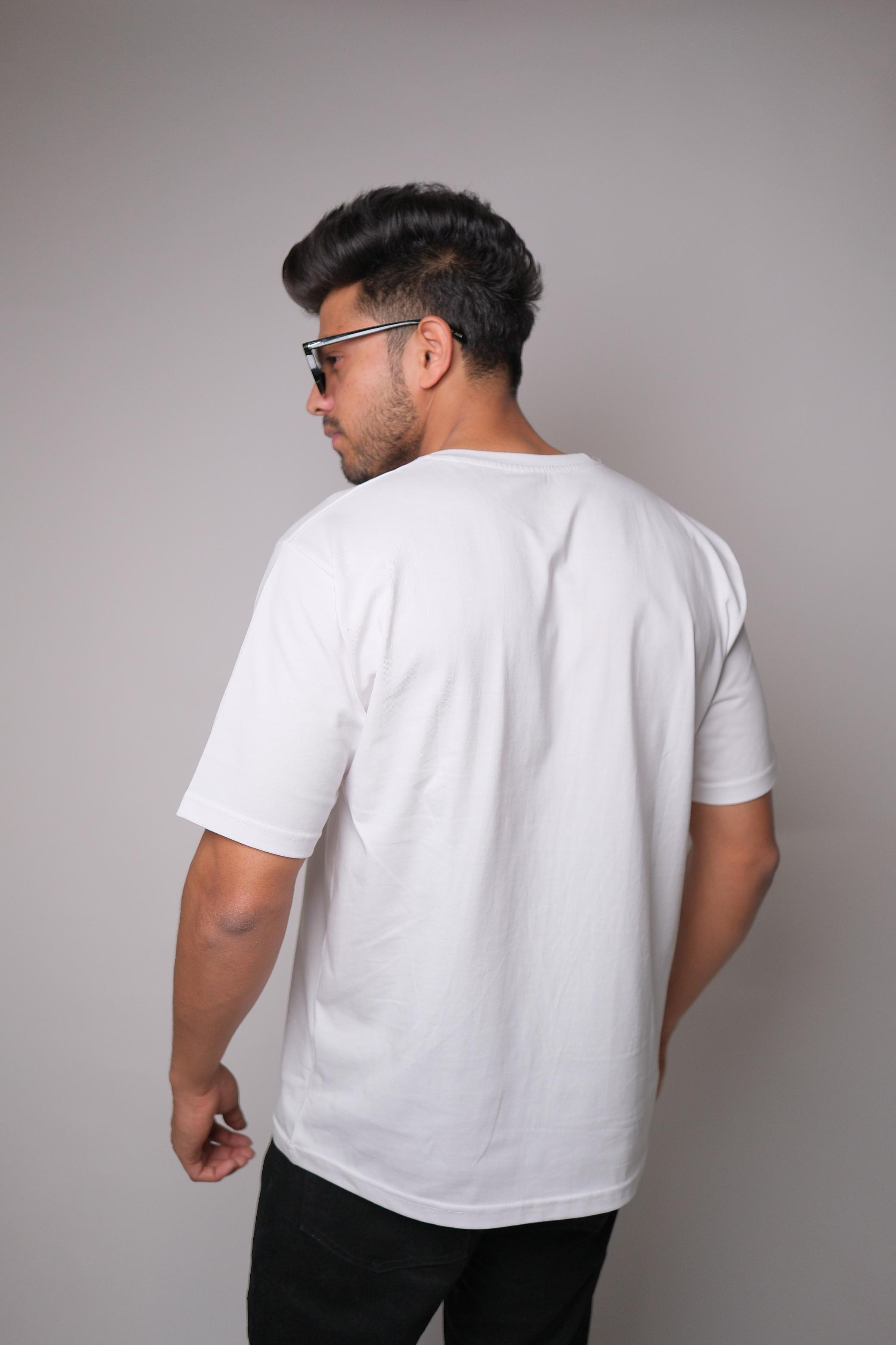 WHITE ROUND NECK SLIM FIT MEN'S T-SHIRT