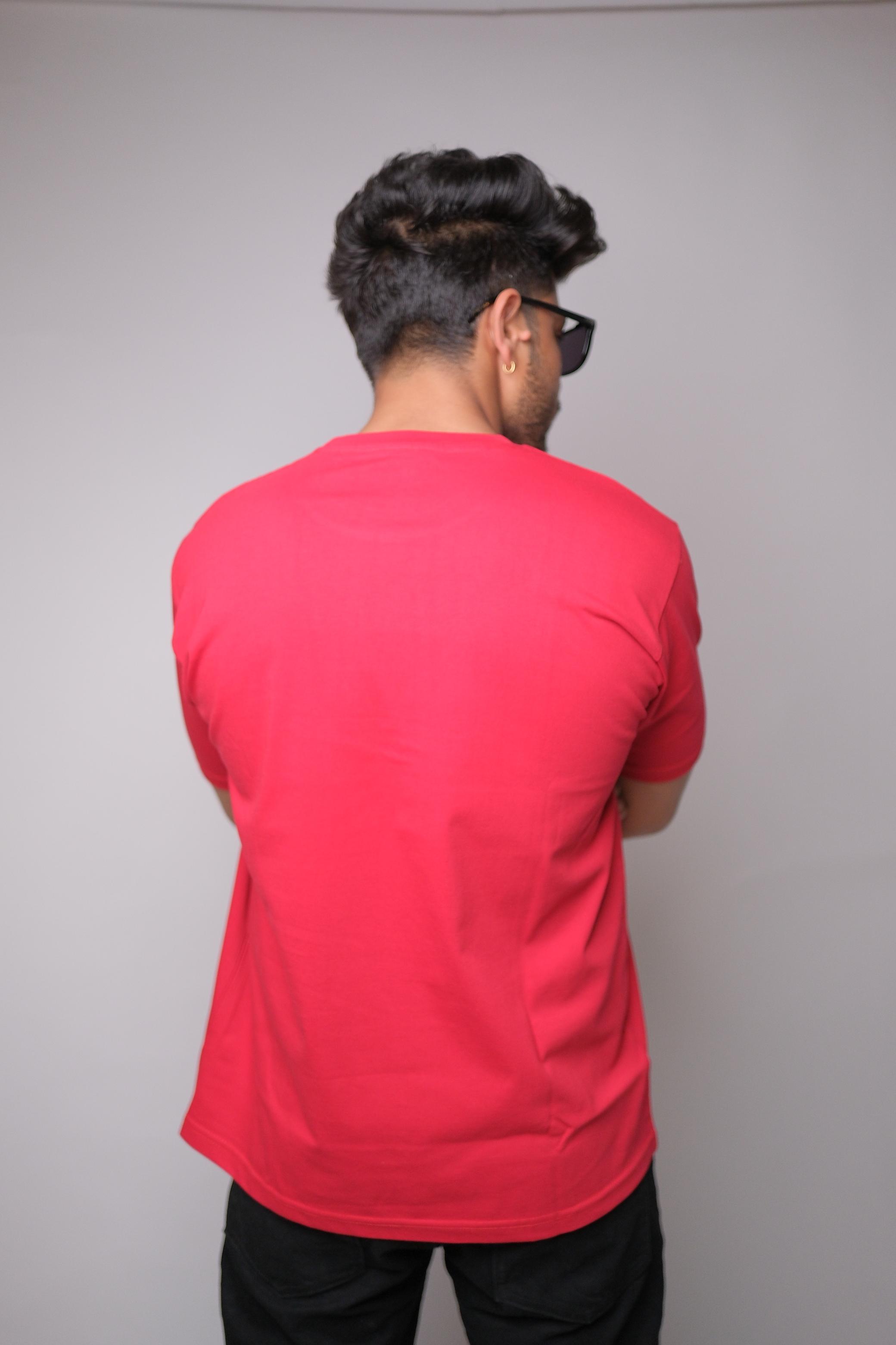 RED ROUND NECK SLIM FIT MEN'S T-SHIRT
