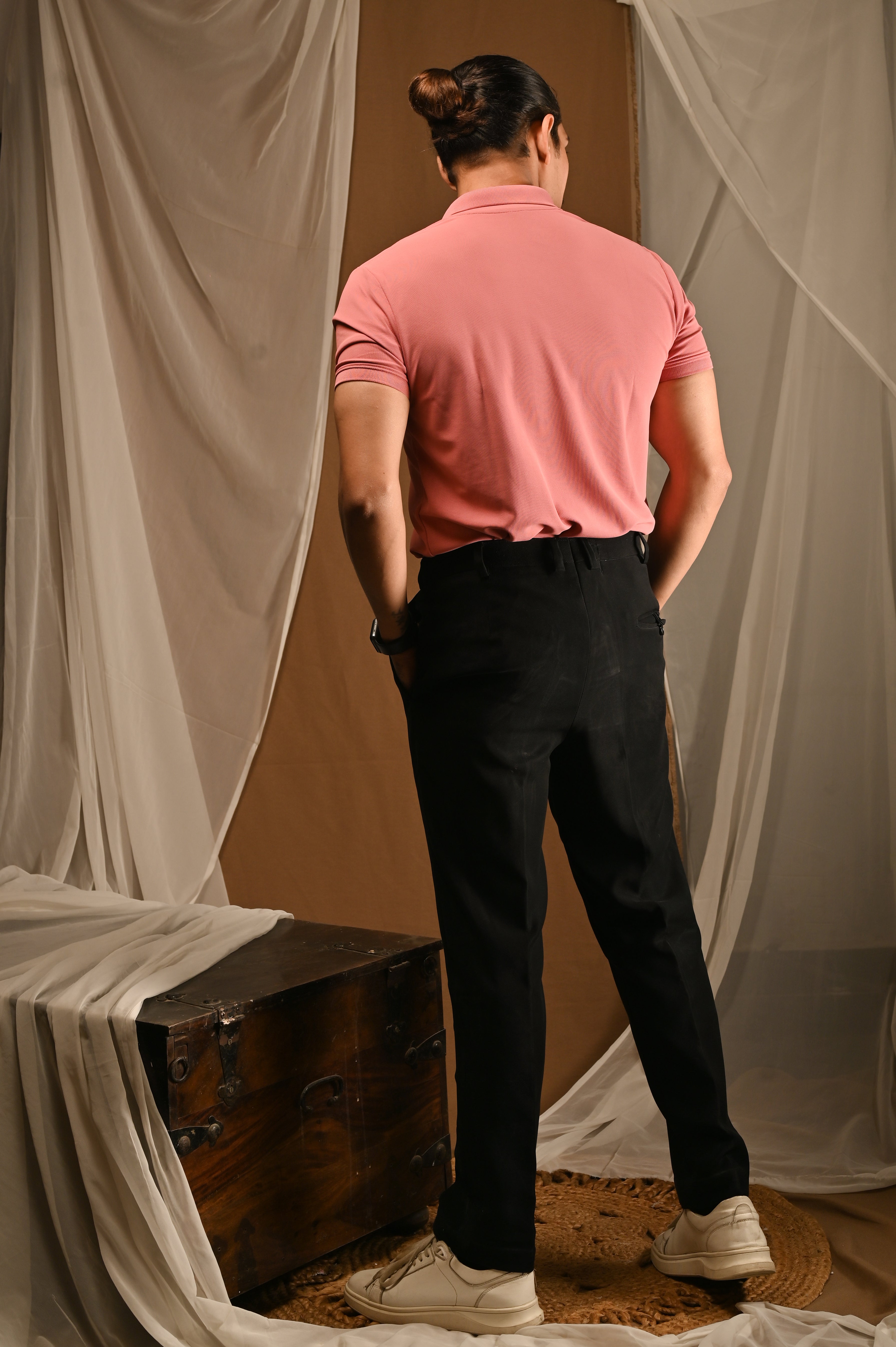 Men's Pink Polo T-Shirt with Pocket