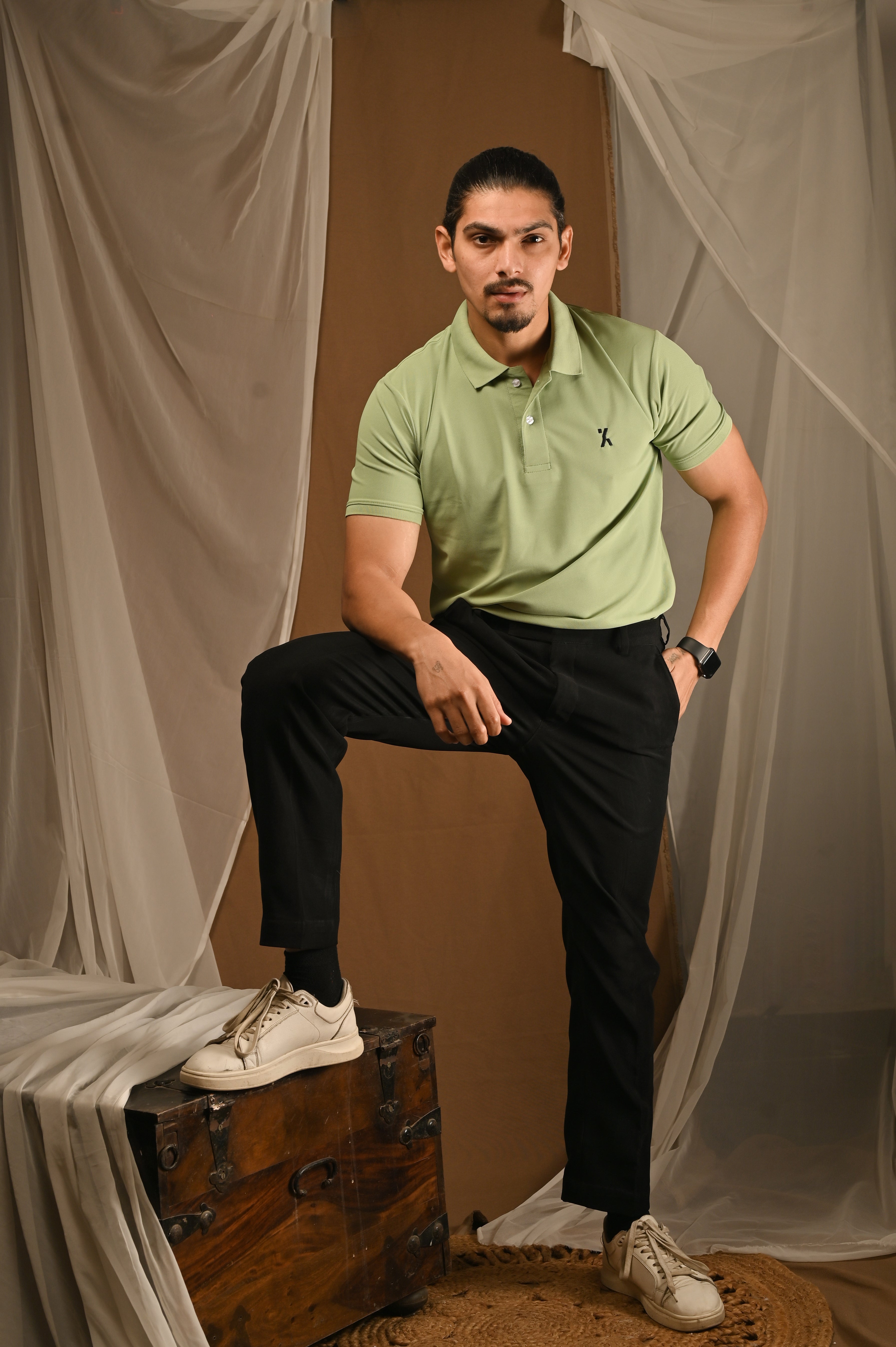 Men's Light Green Polo T-Shirt