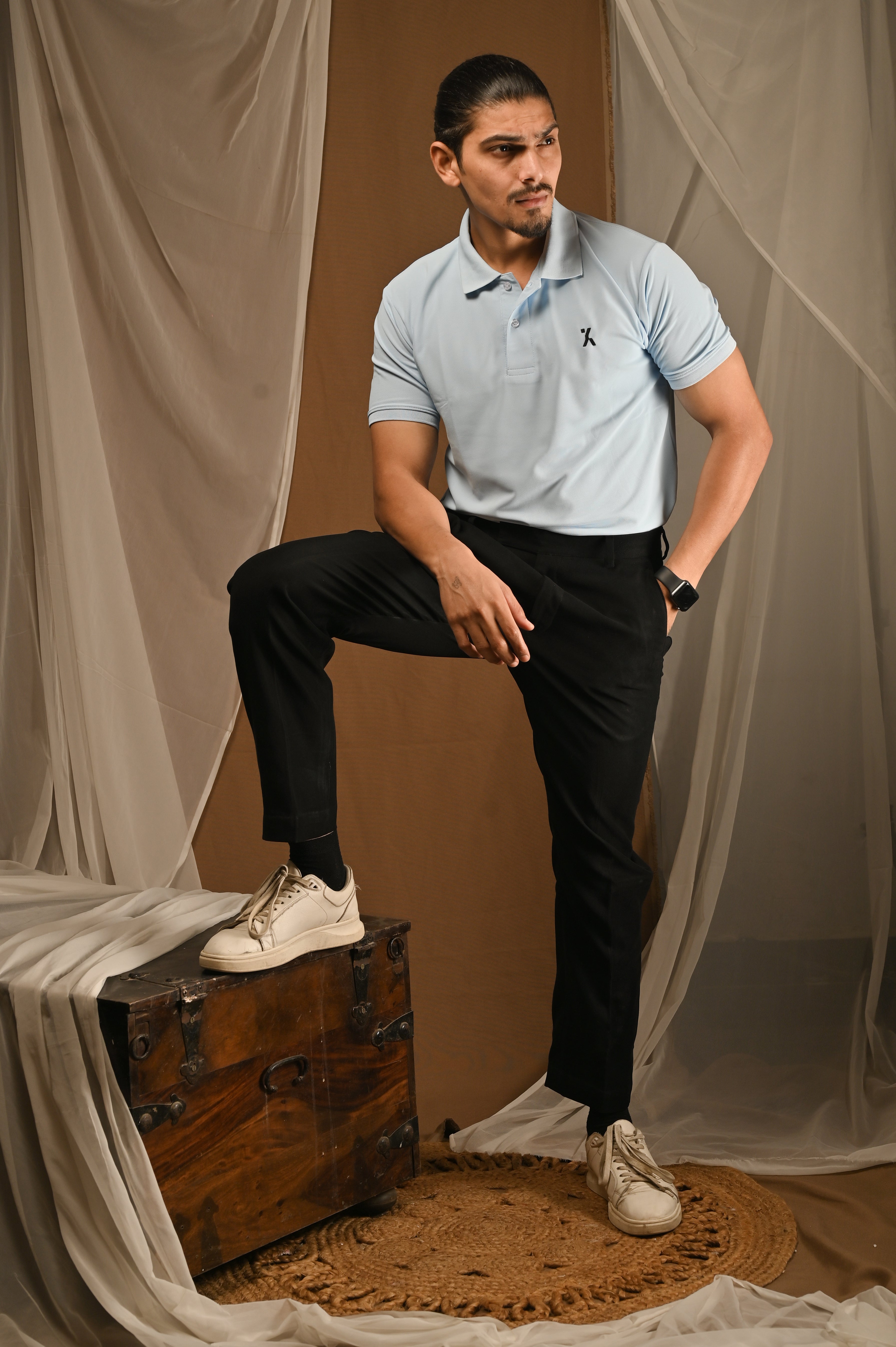 Men's Sky Blue Polo T-Shirt