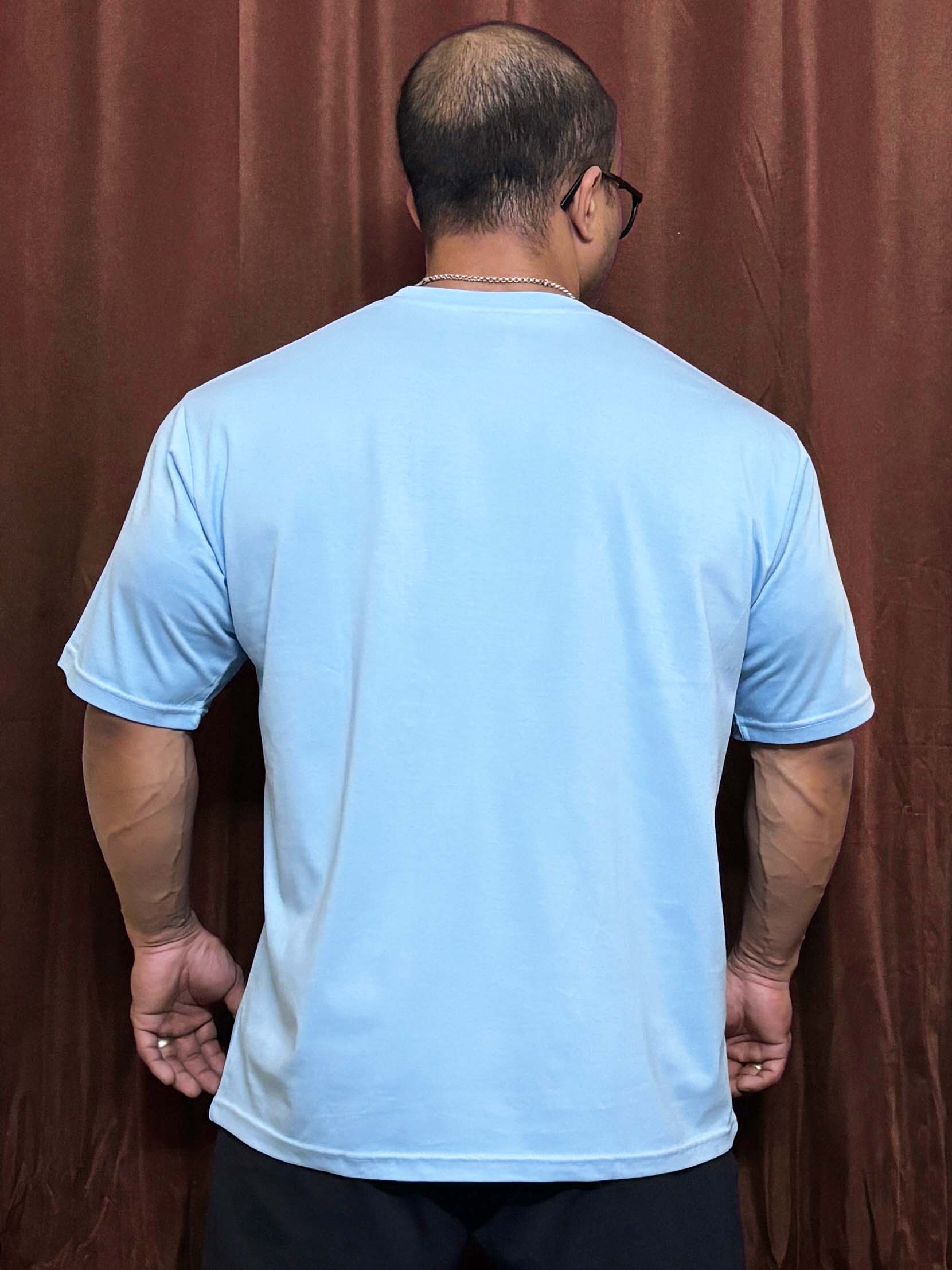 JOYKART SKY BLUE COTTON MEN'S T-SHIRT