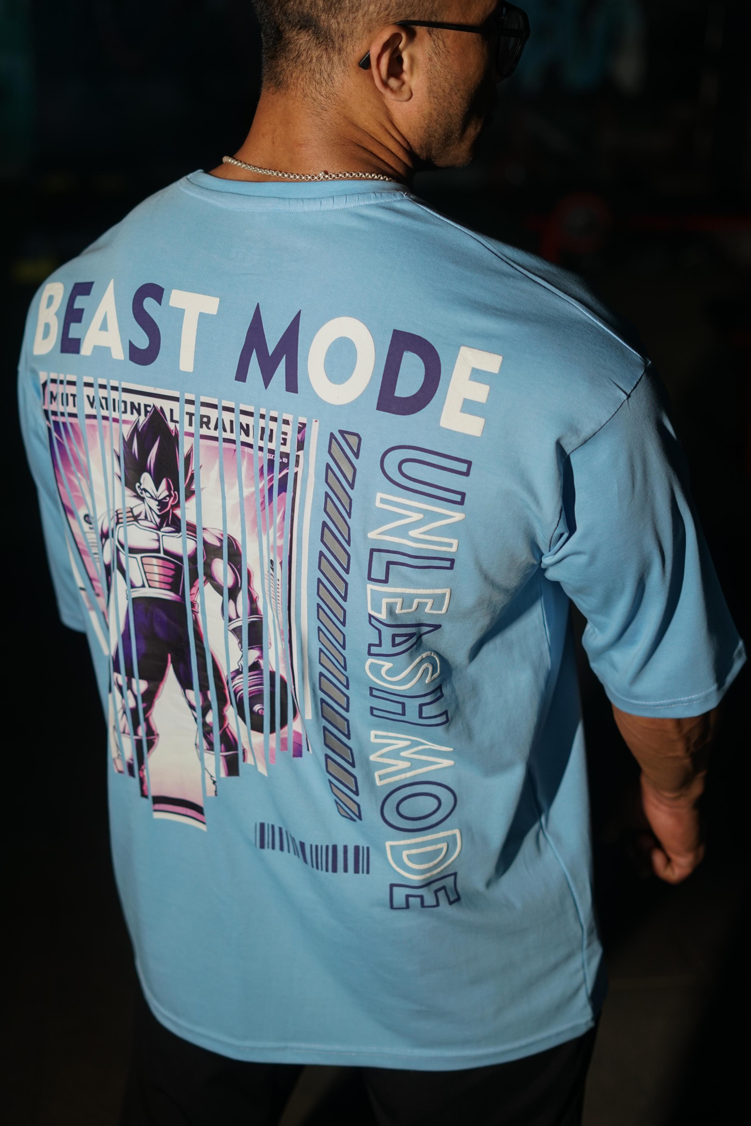 Beast Mode Printed Drop Shoulder T-shirt