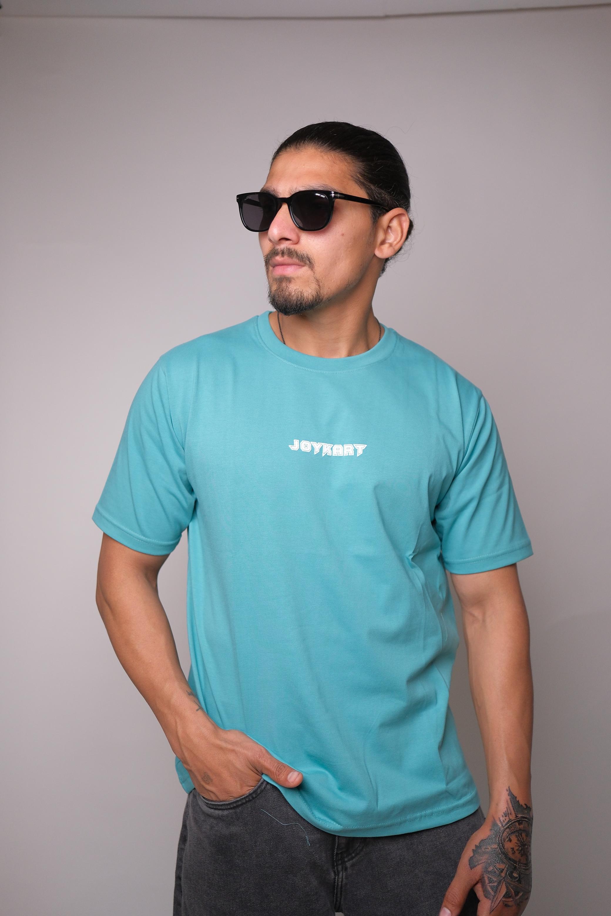 JOYKART SEA GREEN ROUND NECK SLIM FIT MEN'S T-SHIRT