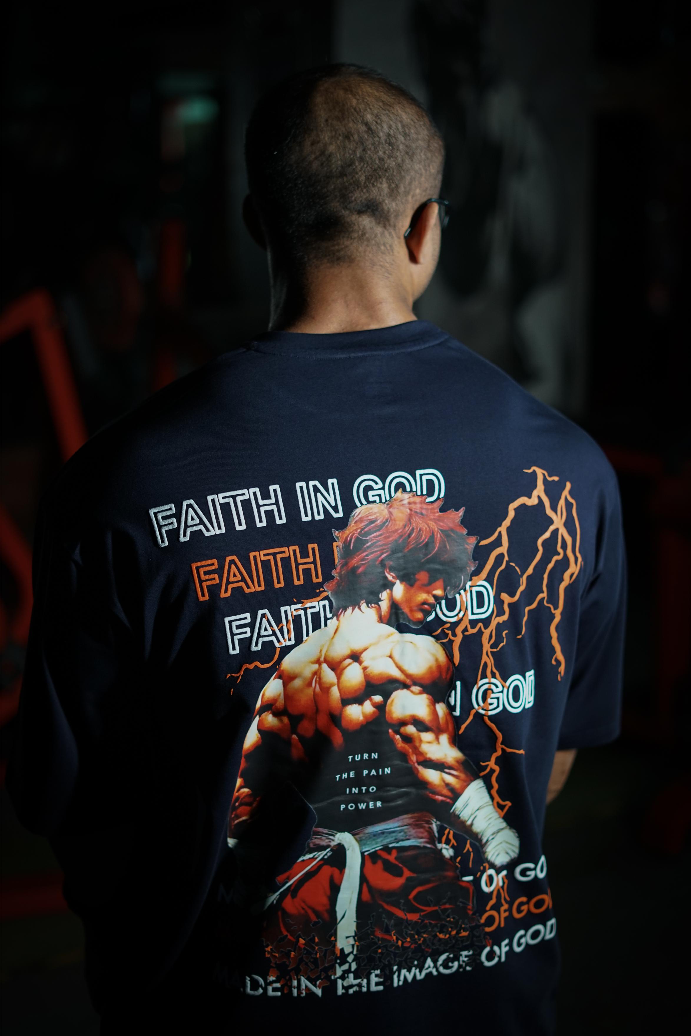 Faith in God Printed Drop Shoulder T-shirt