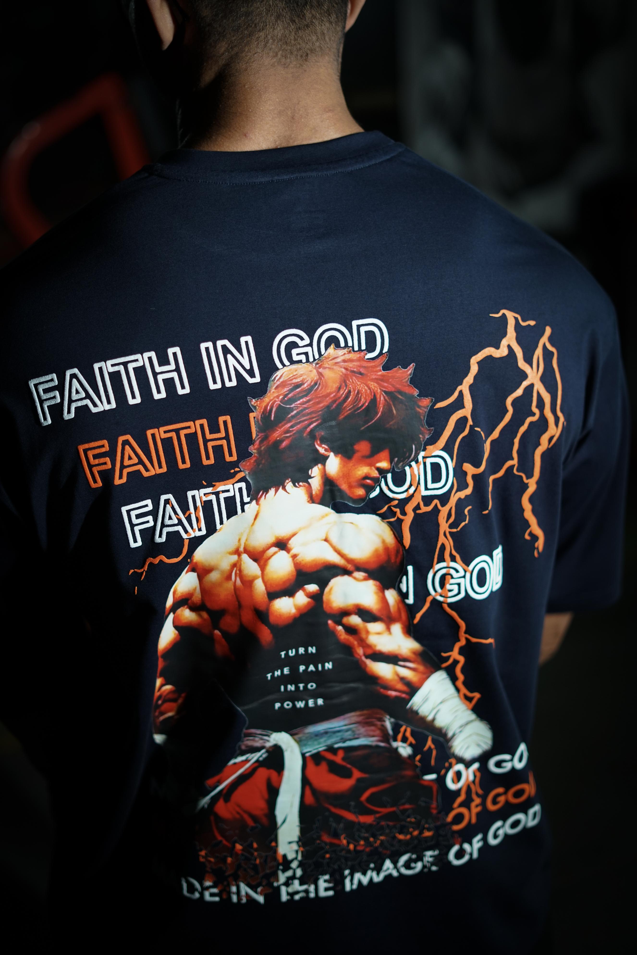 Faith in God Printed Drop Shoulder T-shirt