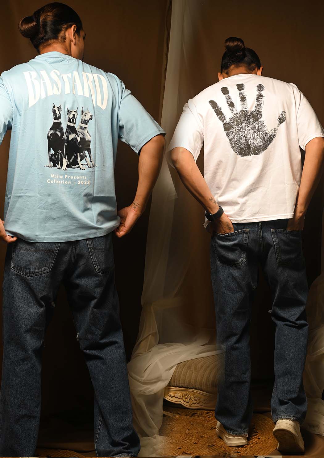 Bastard & Talk To my hand DROP SHOULDER T-SHIRT COMBO