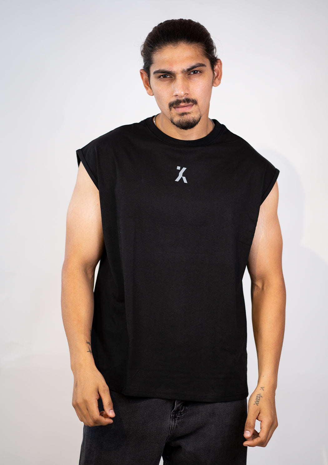 Plain Black Cap Sleeves T-shirt