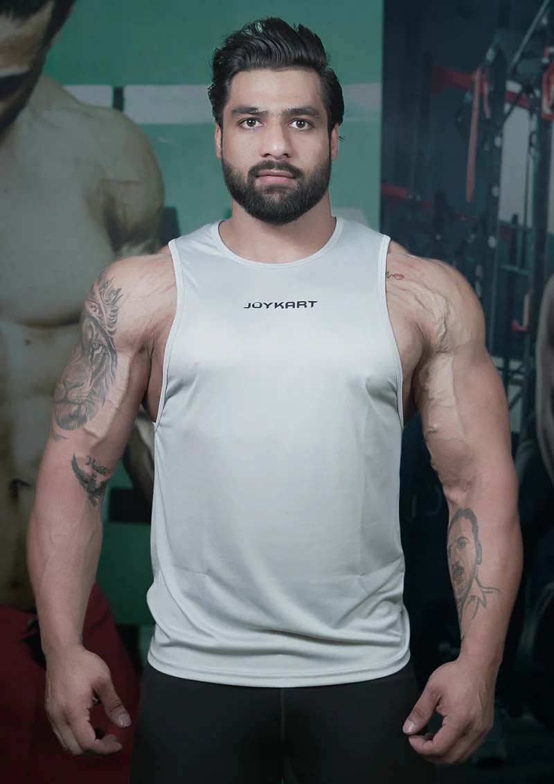 Men Classic Light Grey Tank Vest