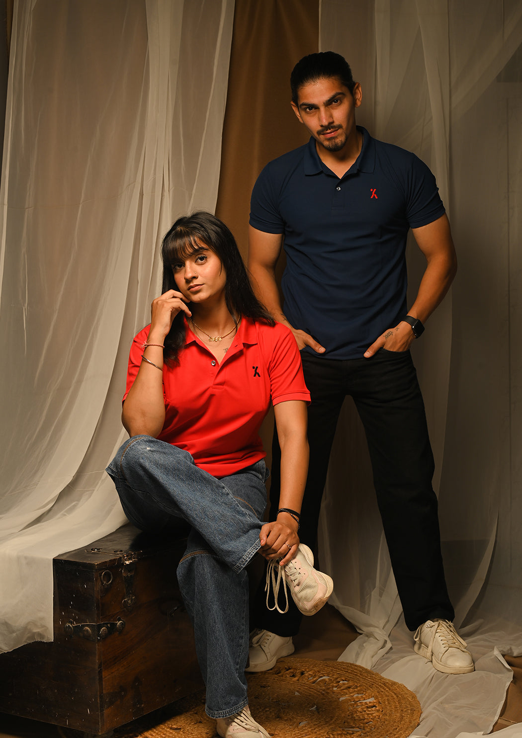 Polo T-shirt Combo (Red & Blue)