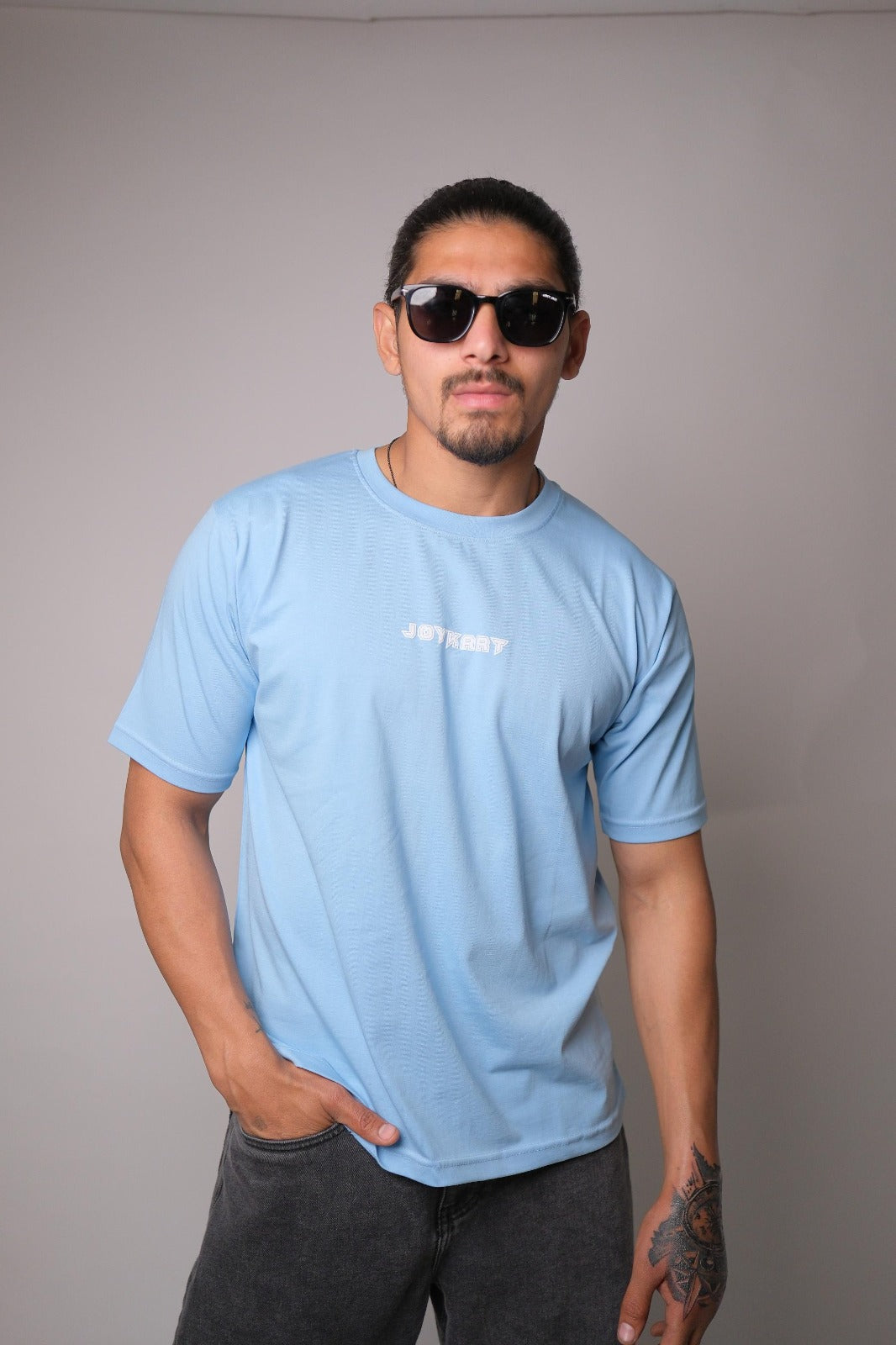 JOYKART ROUND NECK SLIM FIT MEN'S T-SHIRT ( Light Blue, White, Sea Green )